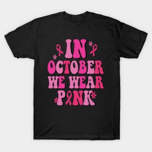 In October We Wear Pink Leopard Breast Cancer Awareness T-Shirt